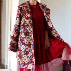 Manteau Atlas Rouge Studio | Laura Vita Best Sale