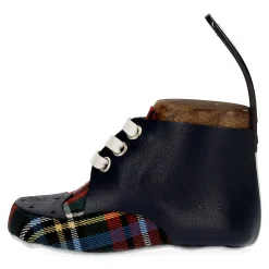 Patère murale pièce unique motif tartan bleu marine | Laura Vita Best
